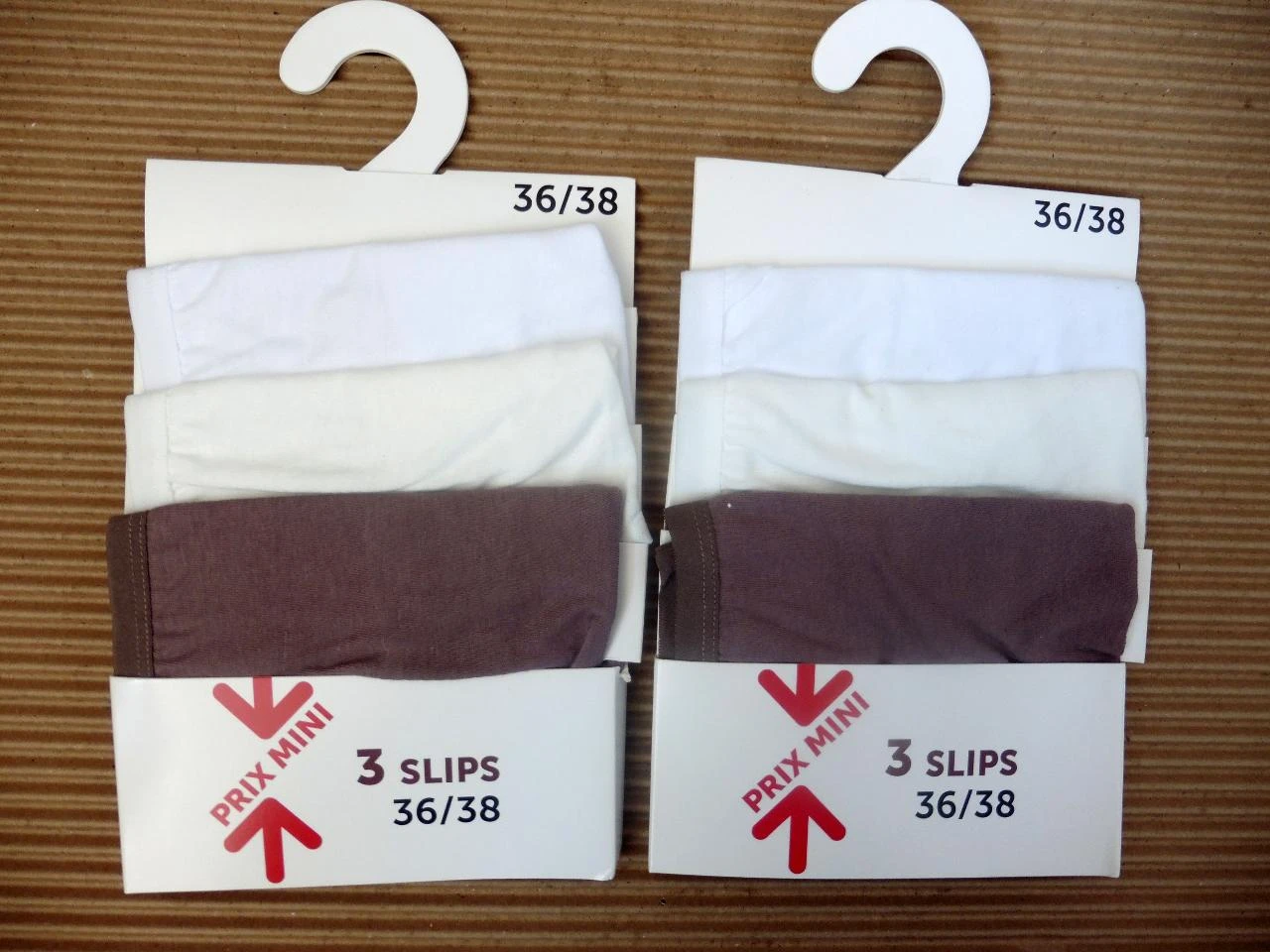 2 packs de 3 slips unis 36